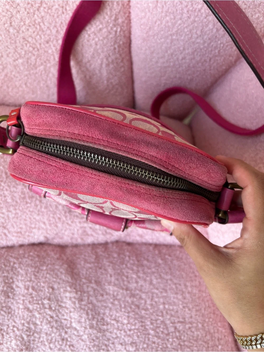 Vintage Y2K-era Coach Signature Camera Bag Crossbody